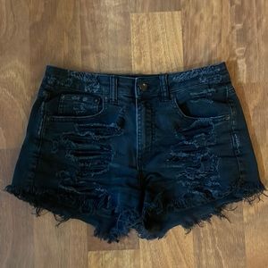American Eagle Black Vintage High Rise Festival Shorts